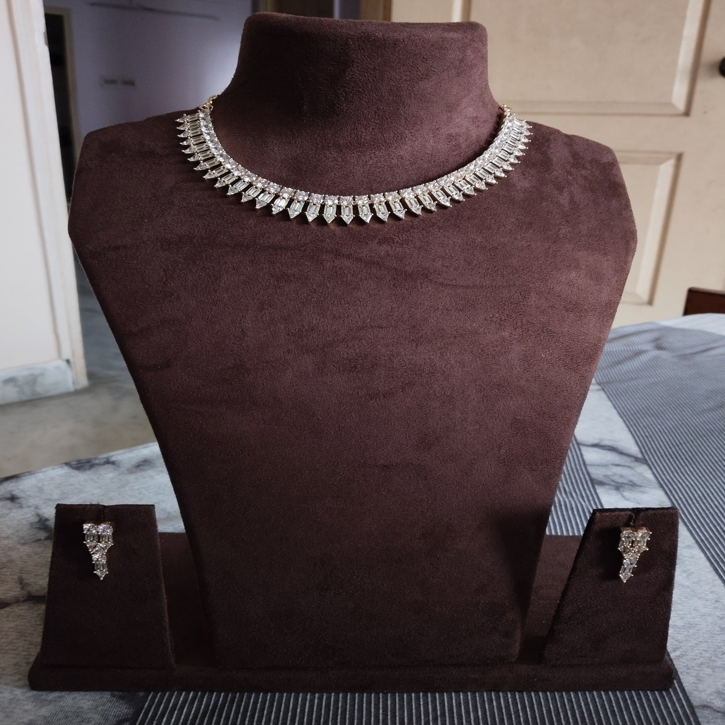 SIVARA 'Glacier Spire' Collar Necklace | Diamond Like Fringe | Real Look Statement