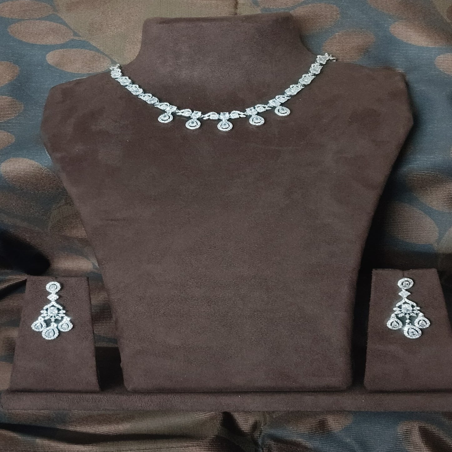 SIVARA Diamond Chandelier Necklace | Waterfall Cluster Drops | Pure AD Sparkle