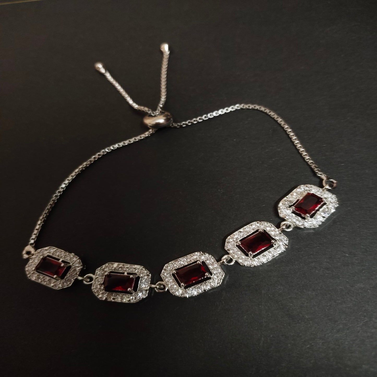 SIVARA Regal Ruby Halo Bracelet