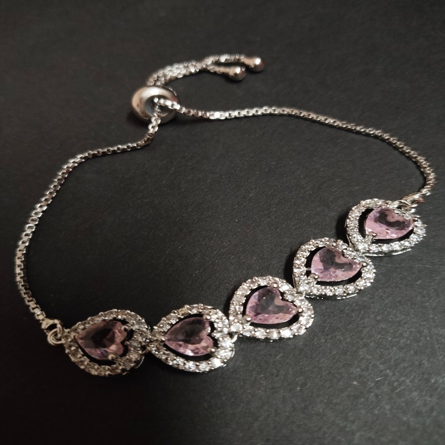 SIVARA 'Tender Heart' Pink Halo Bolo Bracelet