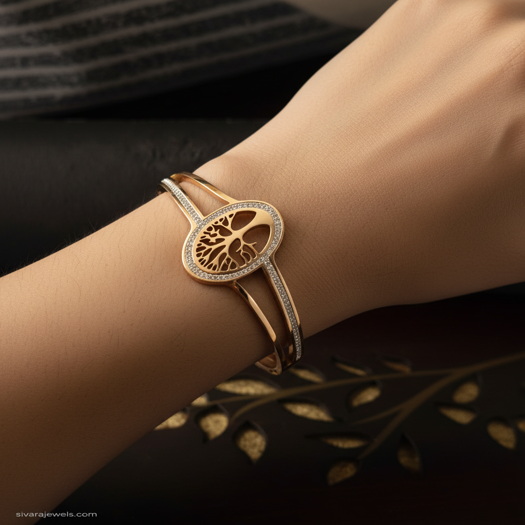 Beautiful slender wrist with tree of life bracelet