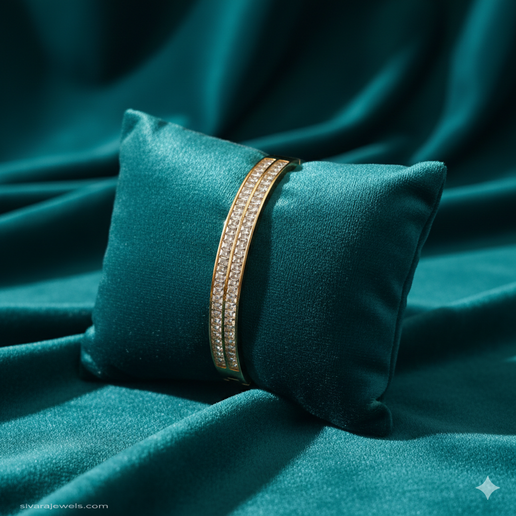 SIVARA Dual-Row Princess Cut Bracelet | Gold Anti-Tarnish Dailywear
