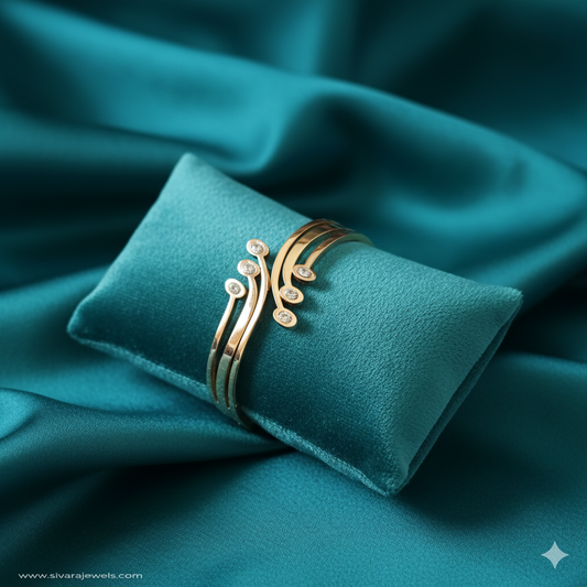 SIVARA Tri-Tone Celestial Orbit Bracelet | Gold Anti-Tarnish Dailywear