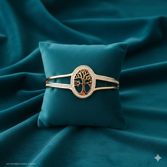 SIVARA Radiant Tree of Life Bracelet | Engraved Stone Anti-Tarnish Dailywear