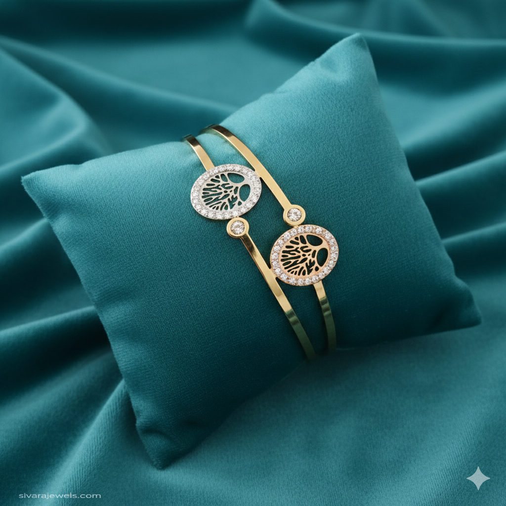 SIVARA Tree of Life Dual-Tone Bracelet | Gold Anti-Tarnish Dailywear