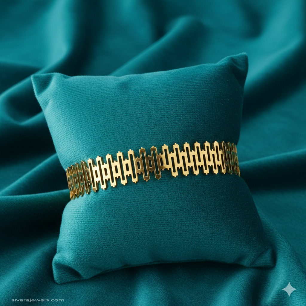 SIVARA Deco-Link Geometric Bracelet | Gold Anti-Tarnish Minimalist Dailywear