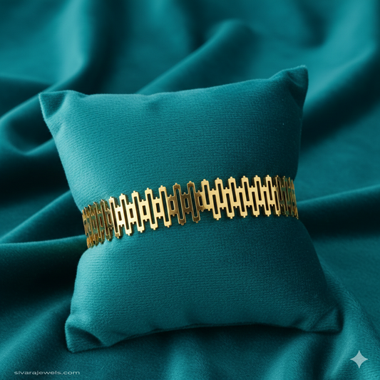 SIVARA Deco-Link Geometric Bracelet | Gold Anti-Tarnish Minimalist Dailywear
