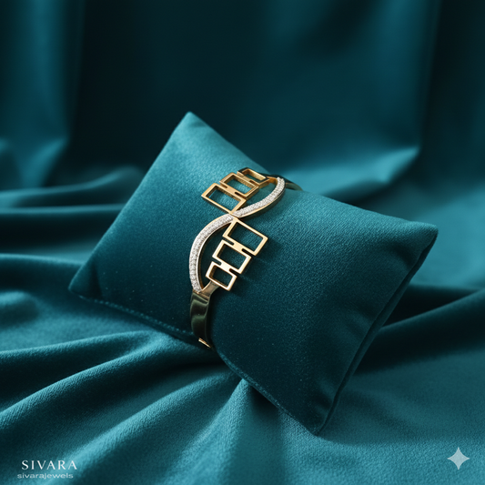 SIVARA Infinity Edge Geometric Bracelet | Gold Anti-Tarnish Dailywear