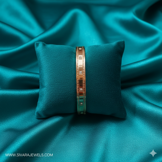 SIVARA Beaded Edge Crystal Solitaire Bracelet | Gold Anti-Tarnish Dailywear