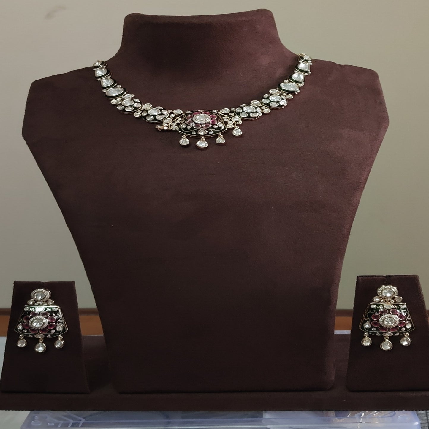 SIVARA 'Heirloom Ruby' Kundan Necklace | Polki & Red Stone | Wedding Necklace Set