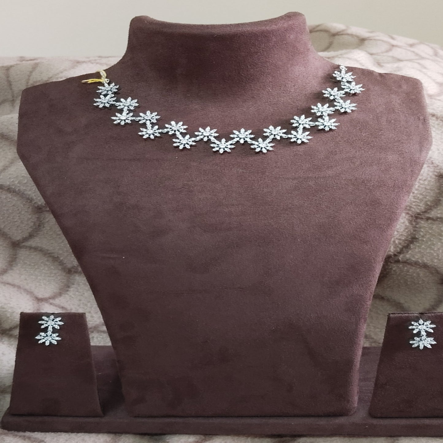 SIVARA Floral Cluster Diamond Necklace | Marquise Petal Design | Delicate Choker