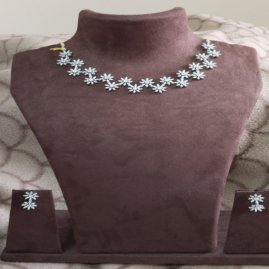 SIVARA Floral Cluster Diamond Necklace | Marquise Petal Design | Delicate Choker