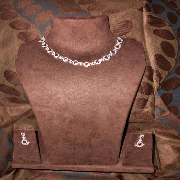 SIVARA 'Ruby Cascade' Teardrop Link Necklace Set