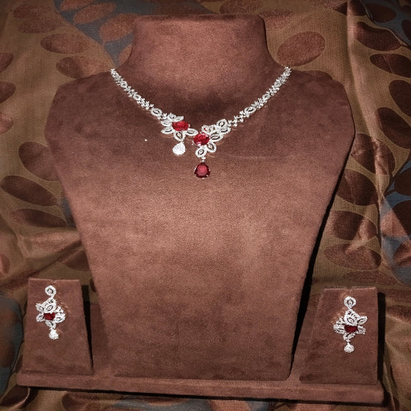 SIVARA 'Garnet Duchess' Chandelier Necklace Set