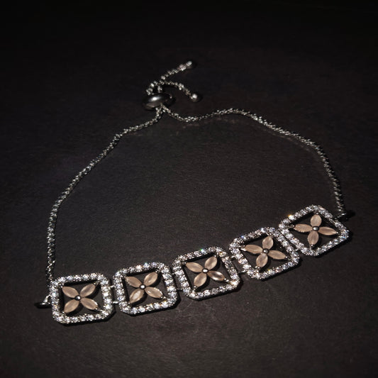 SIVARA Celestial Bloom Rose Quartz Butterfly Bracelet