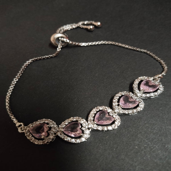 SIVARA 'Tender Heart' Pink Halo Bolo Bracelet