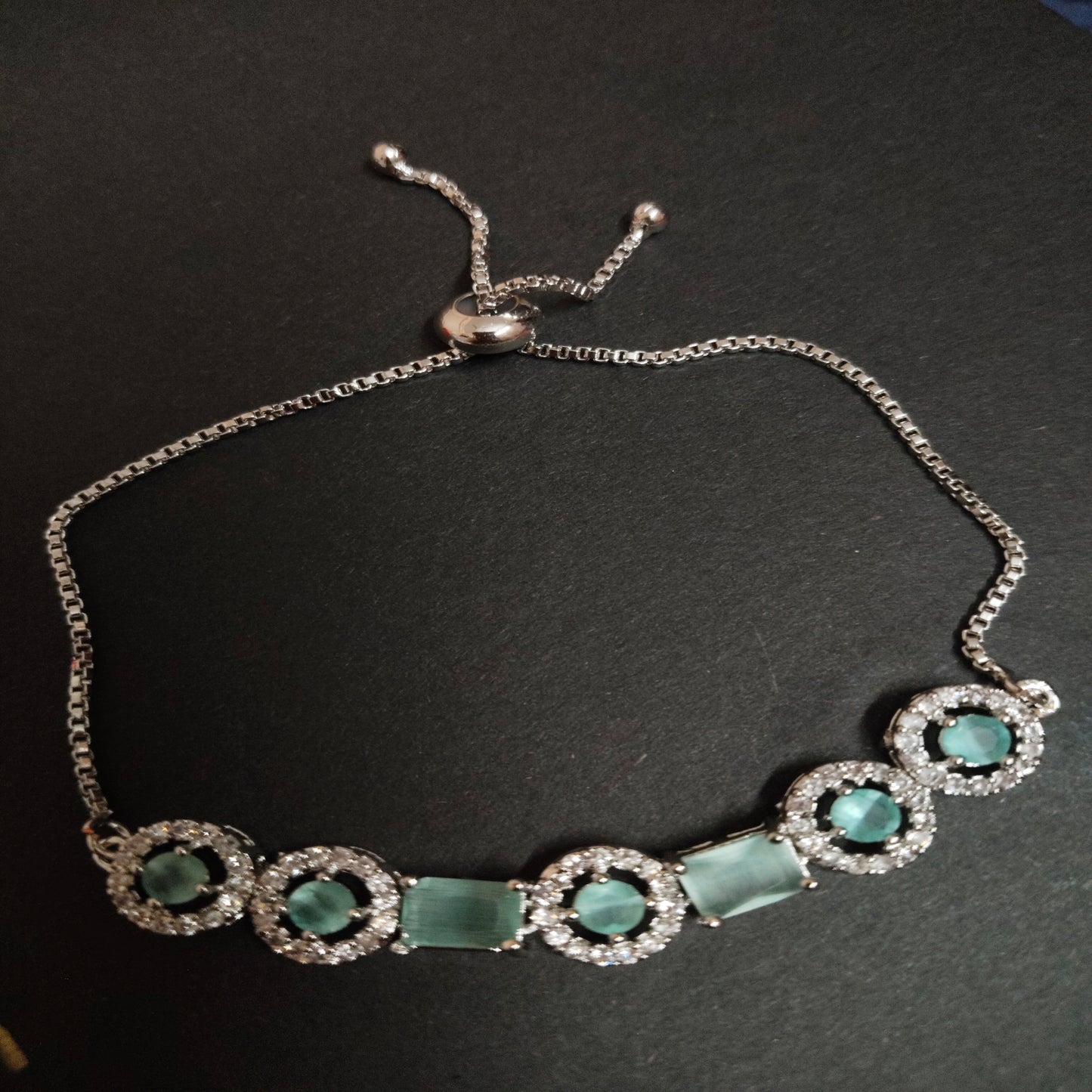 SIVARA 'Aqua Oasis' Geometric Bolo Bracelet