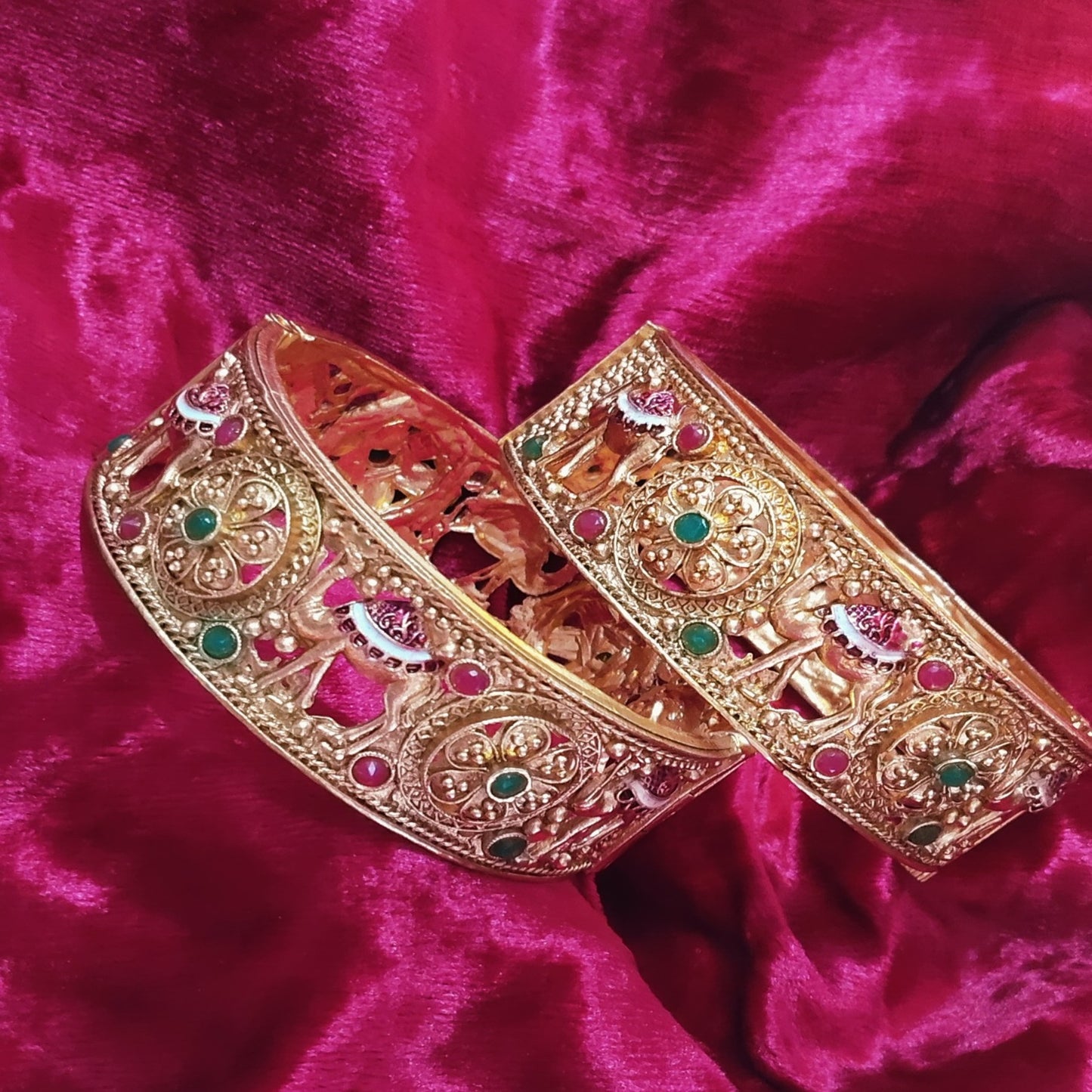 SIVARA Dessert Royalty Bangles | Antique Rajasthani Camel Motif Kada | Marwari Legacy