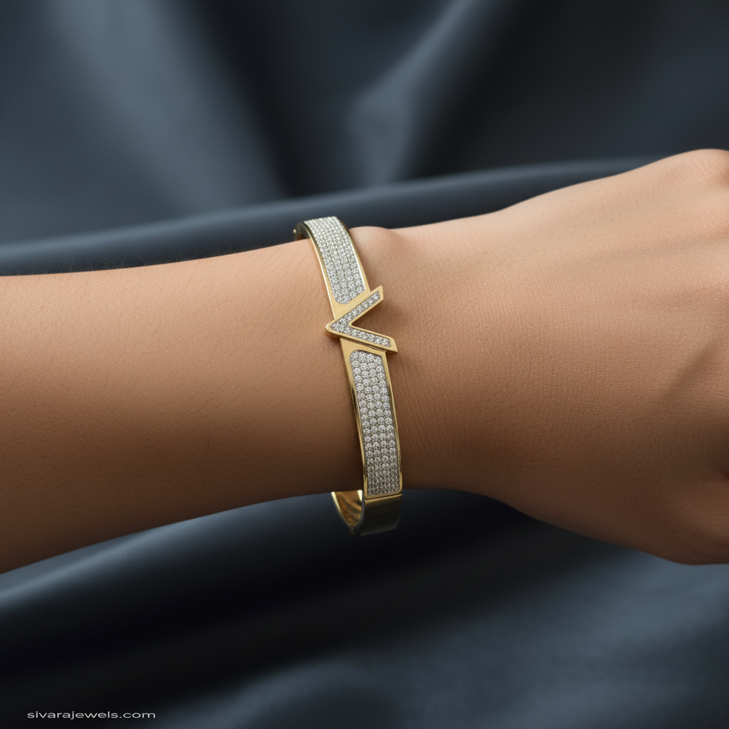 Beautiful slender wrist with diamond bracelet