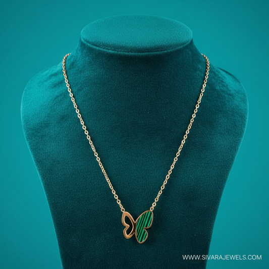 Butterfly with Malachite Wing on Teal Velvet