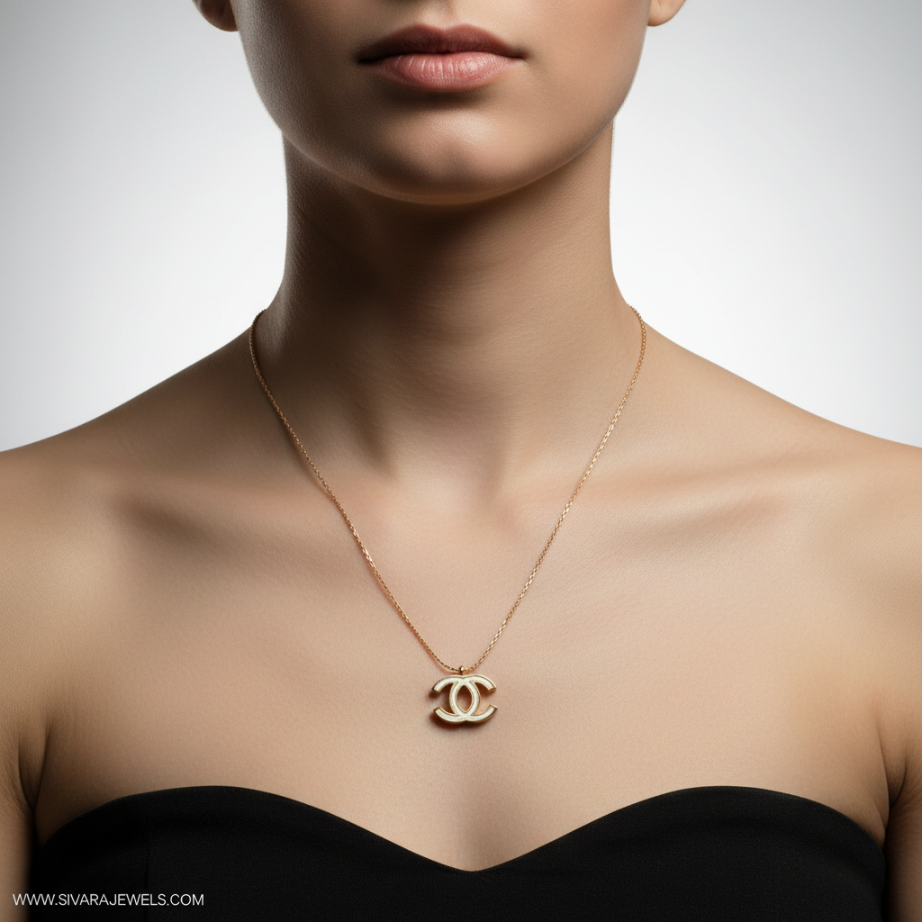 CC Logo Pendant on Slender Neck