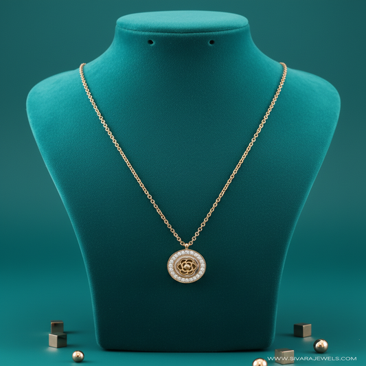 Circular Medallion on Teal Display