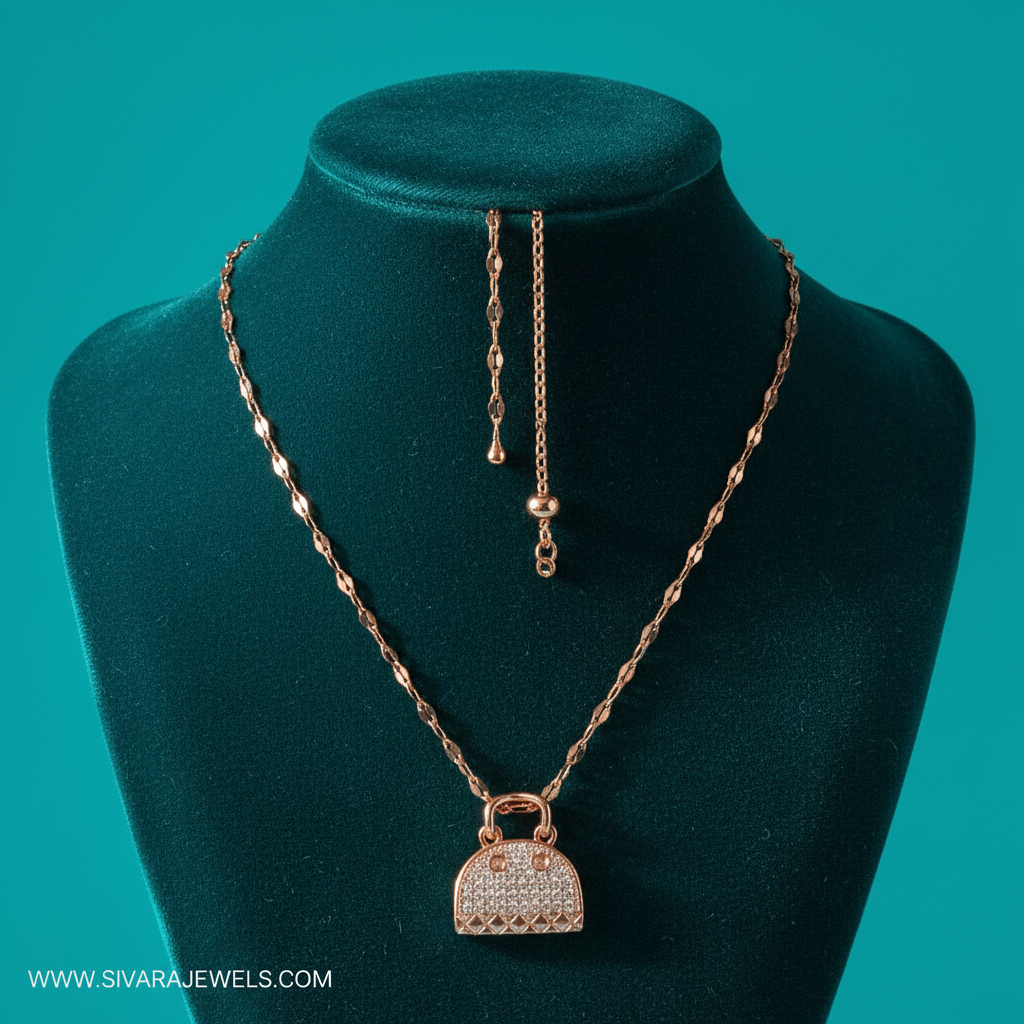 Diamond Half-Circle Pendant on Teal Velvet