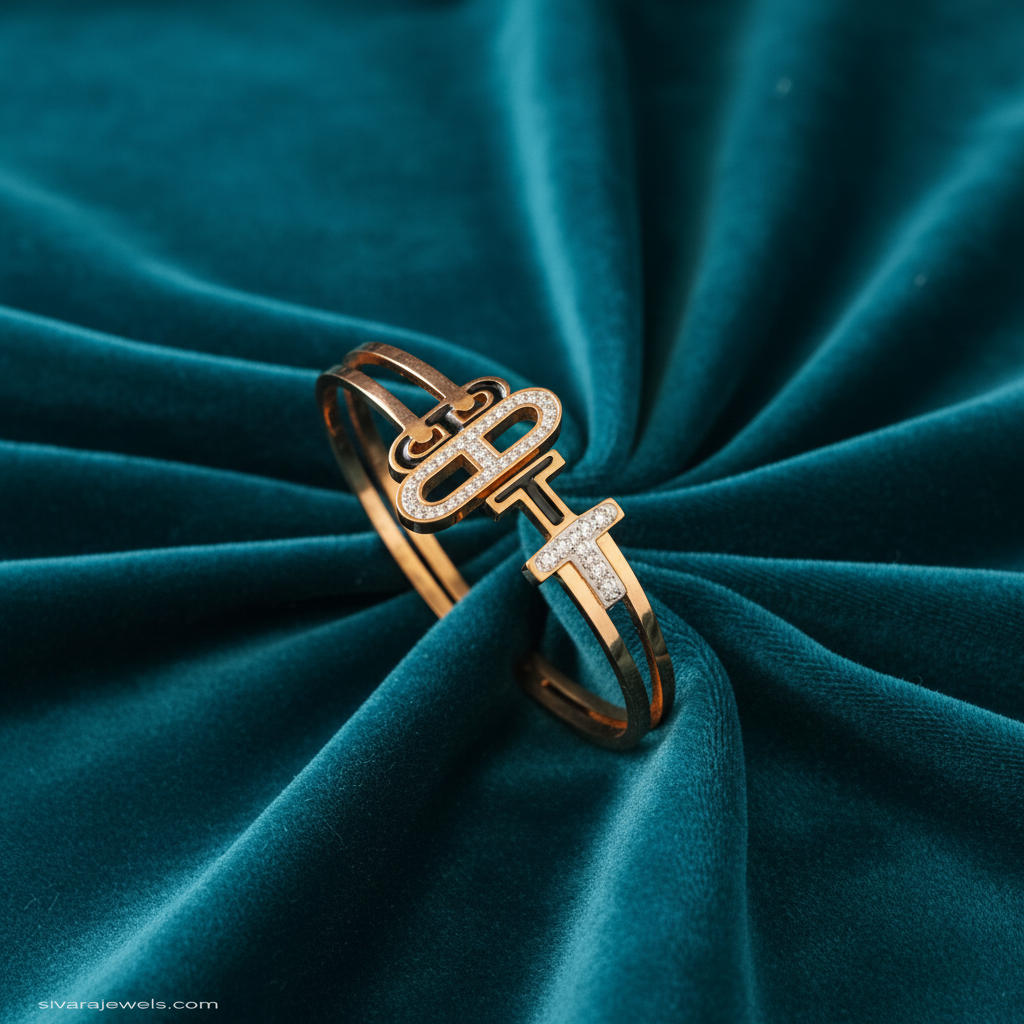 Geometric bracelet on teal velvet