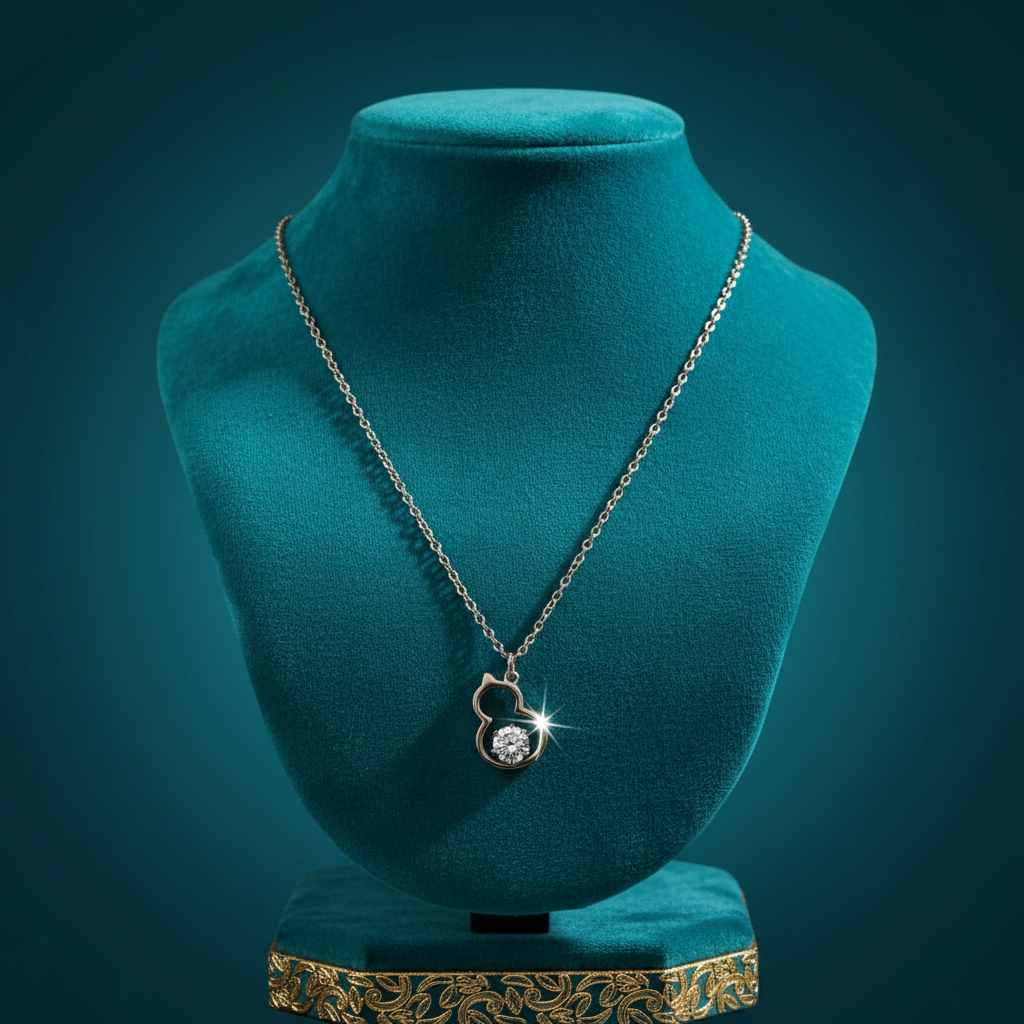Heart Diamond Pendant on Teal Display
