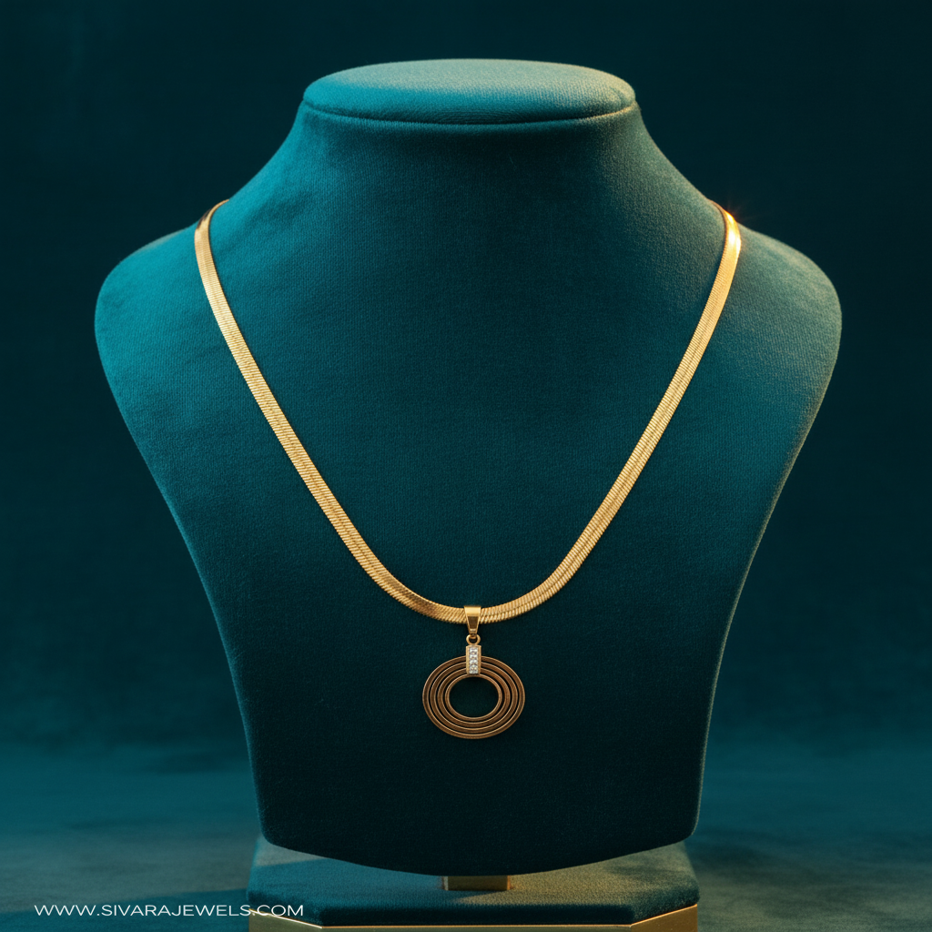 Herringbone Chain on Teal Velvet