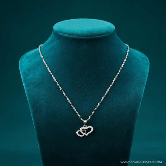 Silver S Pendant on Teal Velvet